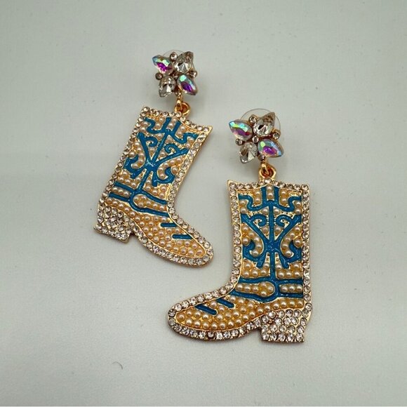 Cowgirl Summer Western Rodeo Boot Earrings - Picture 3 of 8